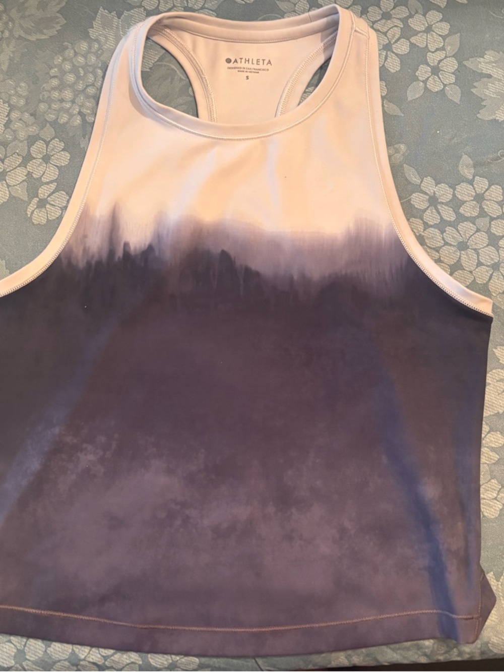 Athleta Shanti Watercolor Stripe Crop Tank
